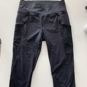 Black crop Lululemon leggings. Size 8